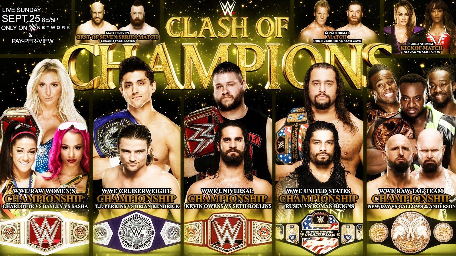 WWE Clash of Champions 2016. WWE Match Cards Wallpaper