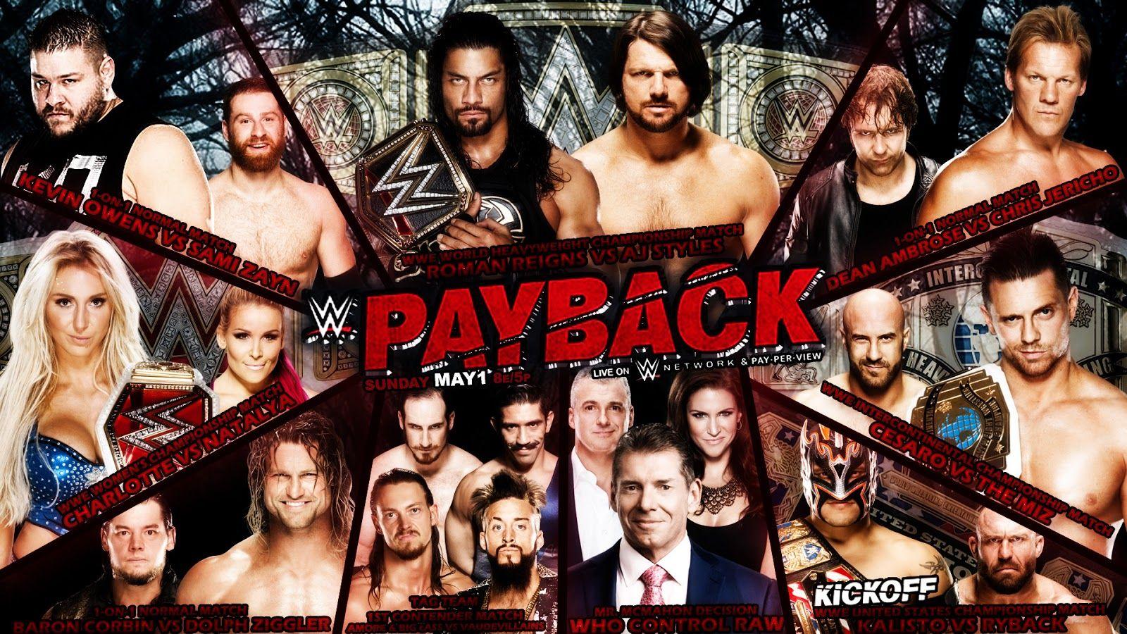 WWE Payback 2016. WWE Match Cards Wallpaper