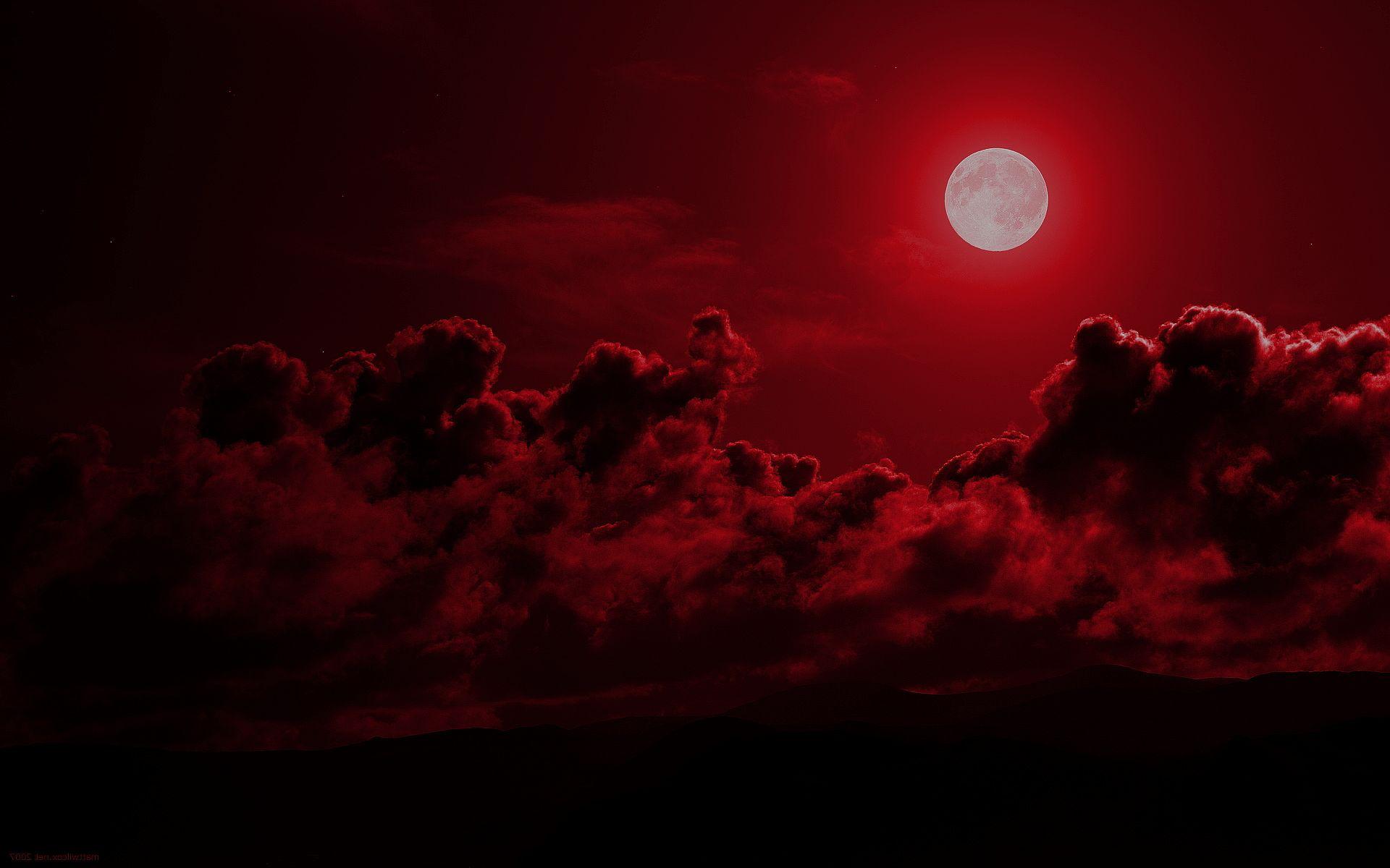 Red moon night