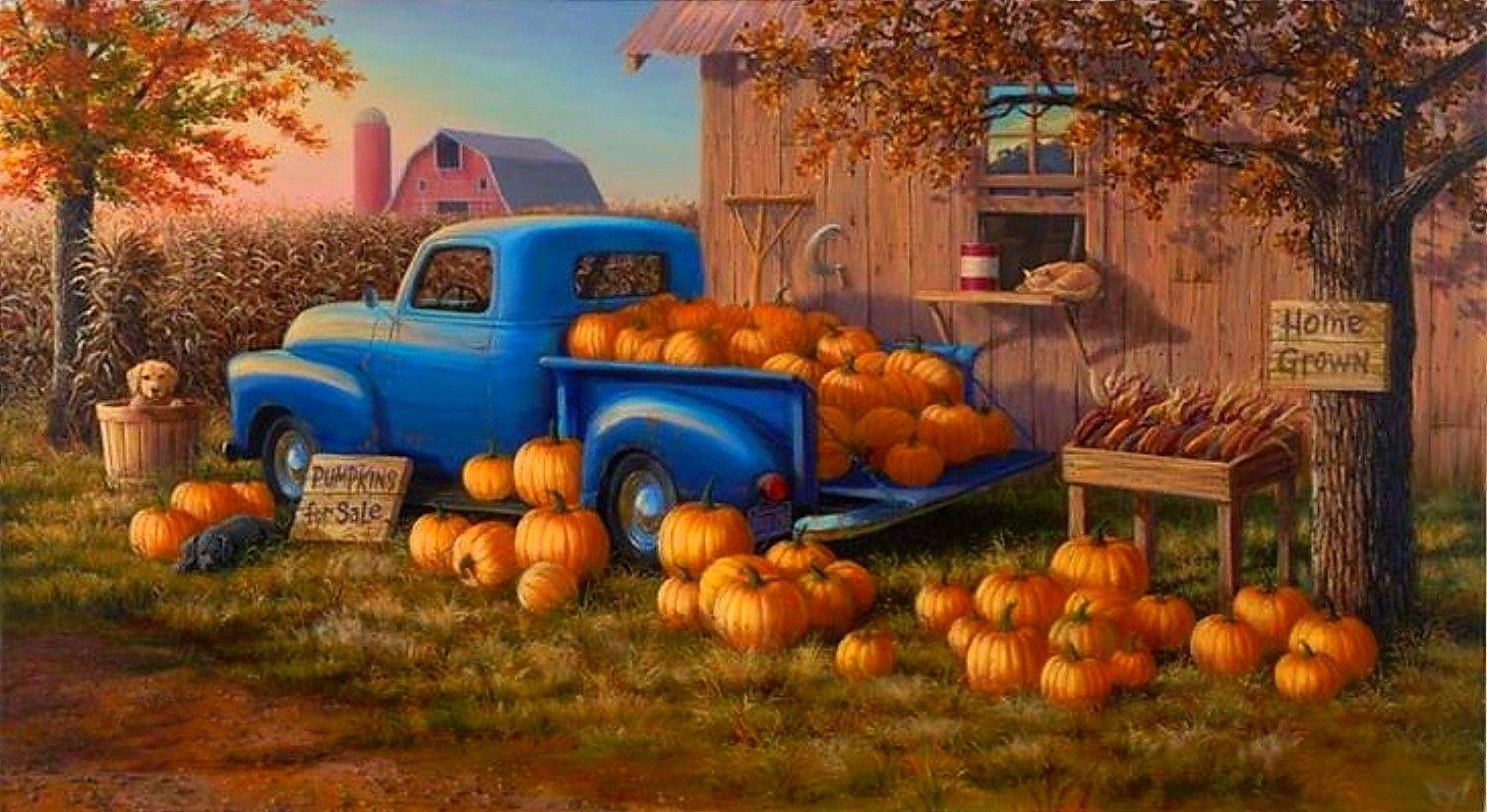Misc: Grown Fruit Pumpkin Farm Harvest Lovely Car Halloween