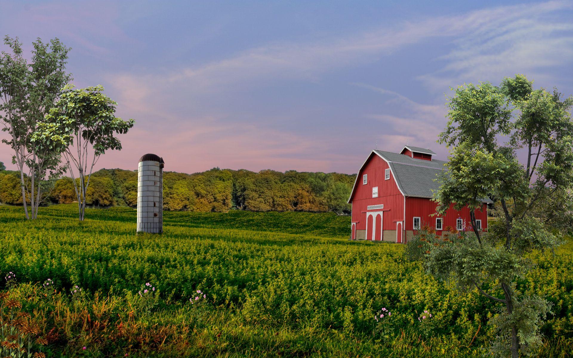Country Farmhouse Wallpaper PNG Image Without Background