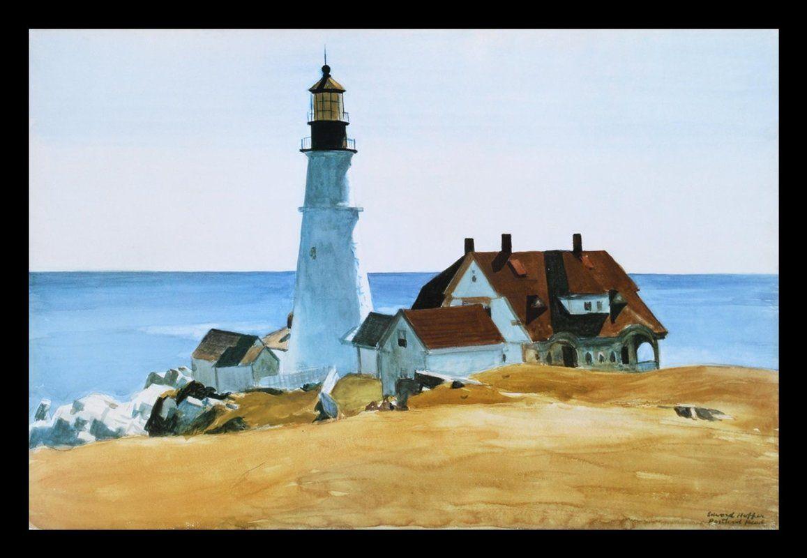 Buy Art For Less 'Portland Lighthouse' by Edward Hopper Framed