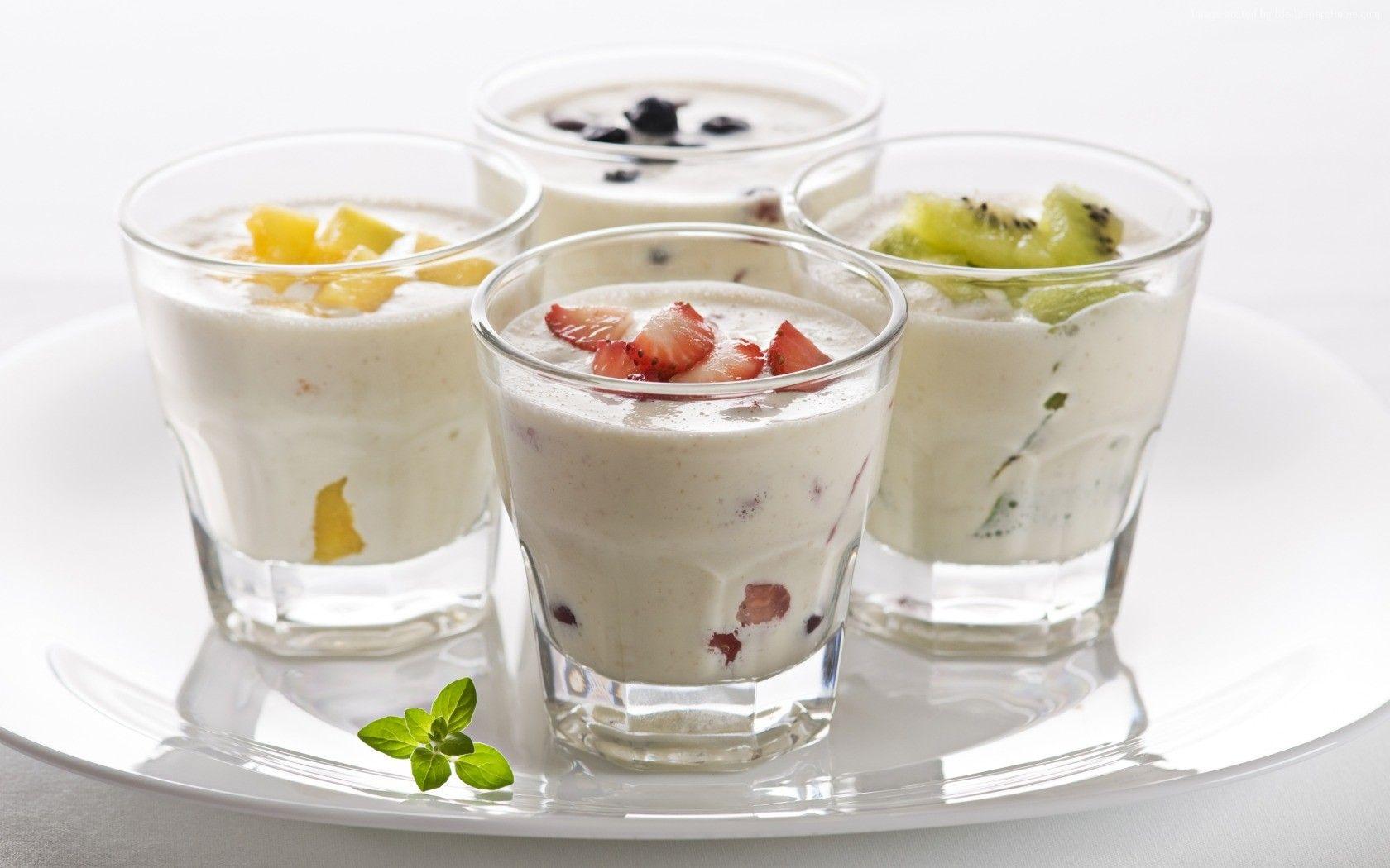 Wallpaper milk shake, ice cream, fruit, strawberries, kiwi, mango
