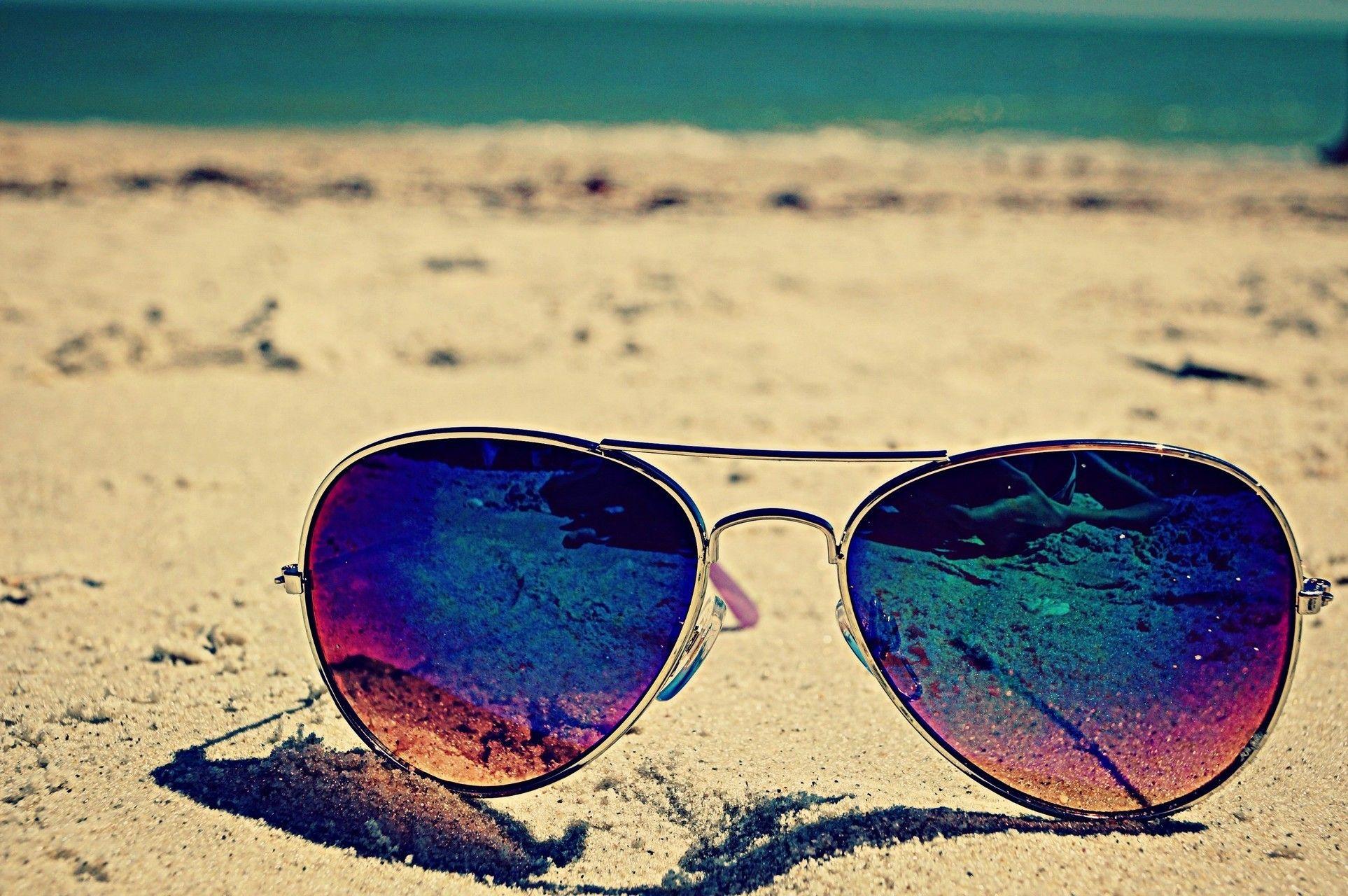 Wallpaper, sunglasses, sand, glasses, beach, blue, circle, color