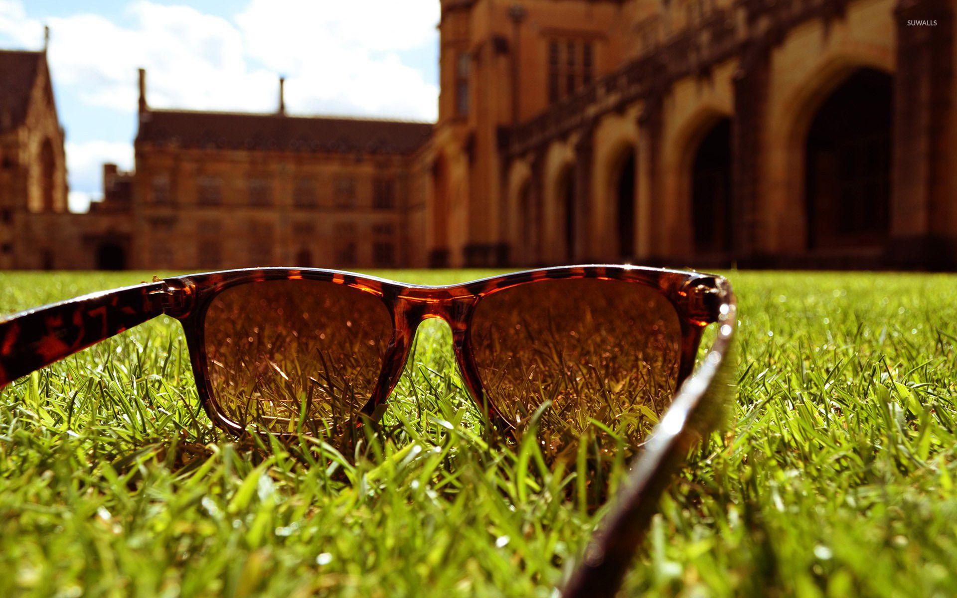 Sunglasses in the grass wallpaper wallpaper