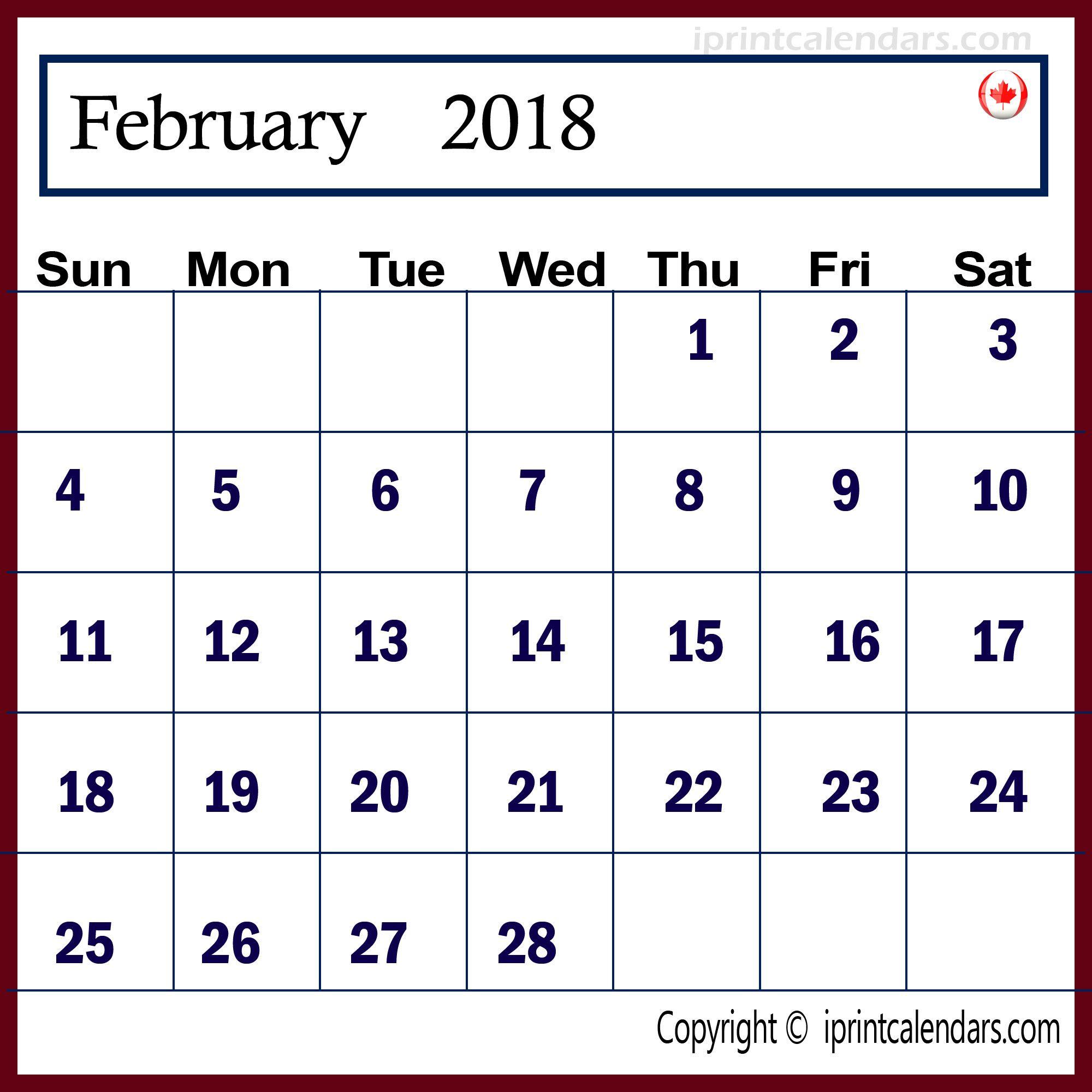 February 2018 Wallpaper Calendar
