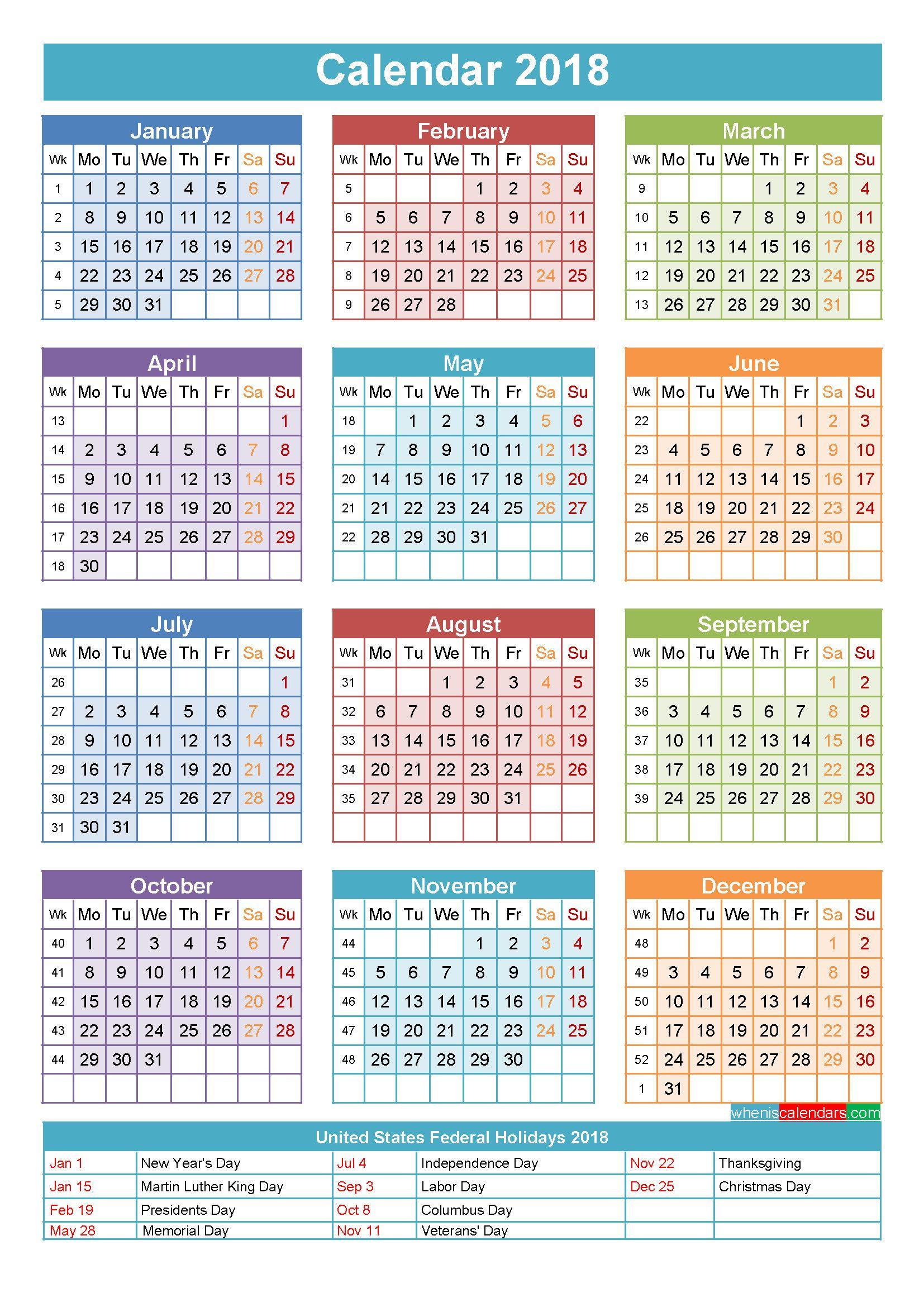 Wallpaper with Calendar 2018