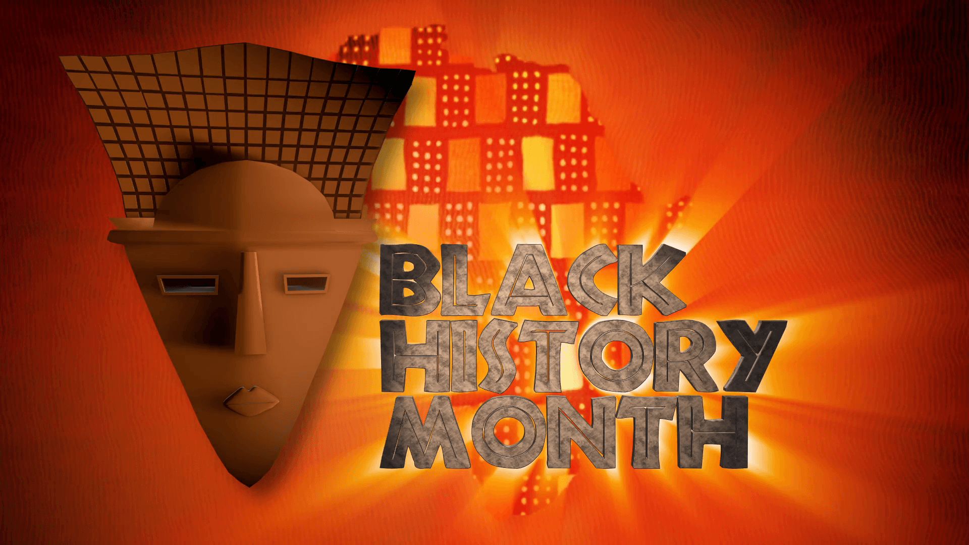 PCM Black History Month 1 African Mask with Titles Motion