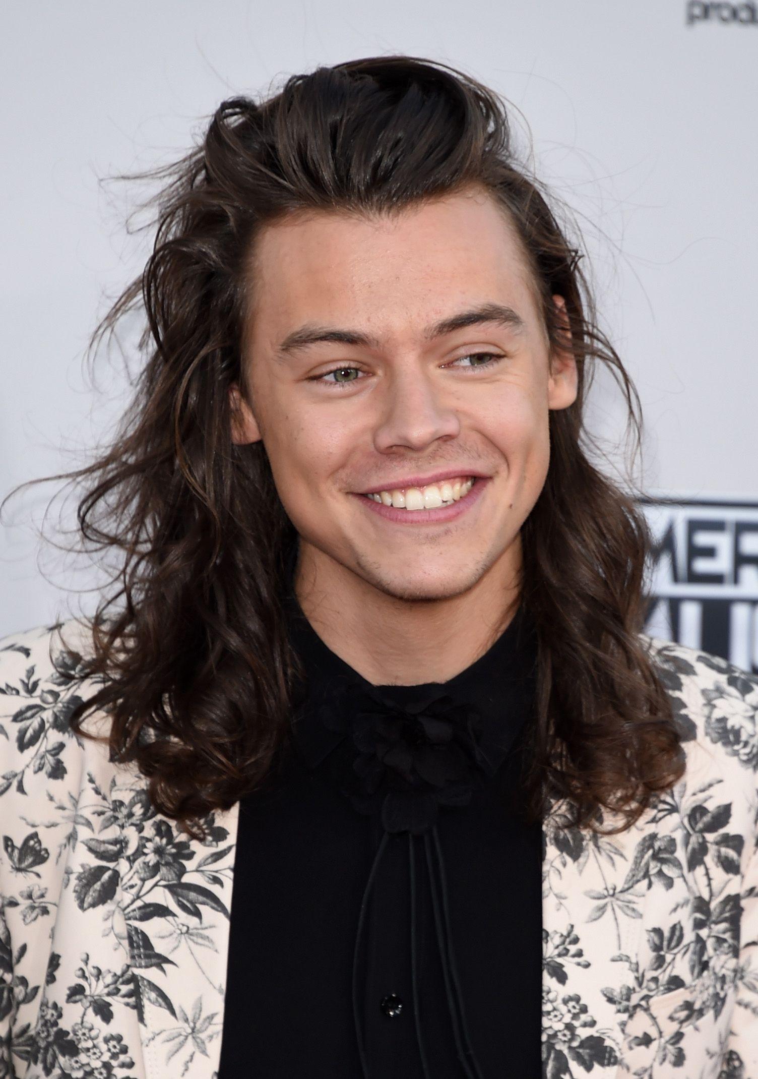Harry Styles Wears Floral Suit To The 2015 American Music Awards