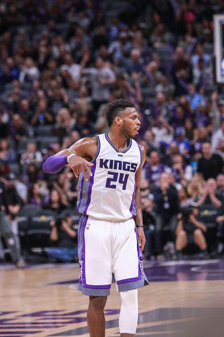 Download Sacramento Kings Buddy Hield Serious Look Wallpaper