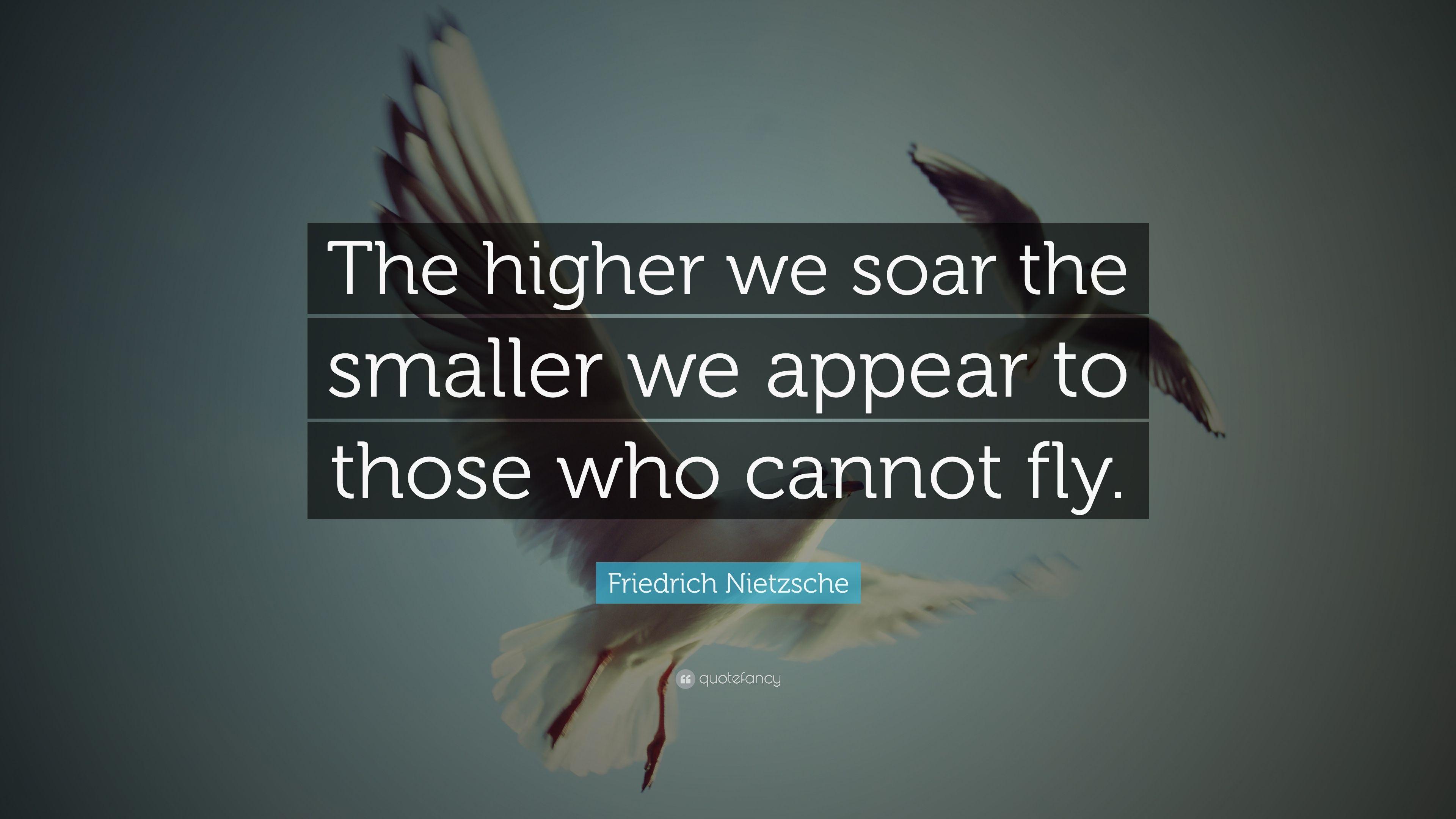 Friedrich Nietzsche Quote: “The higher we soar the smaller we