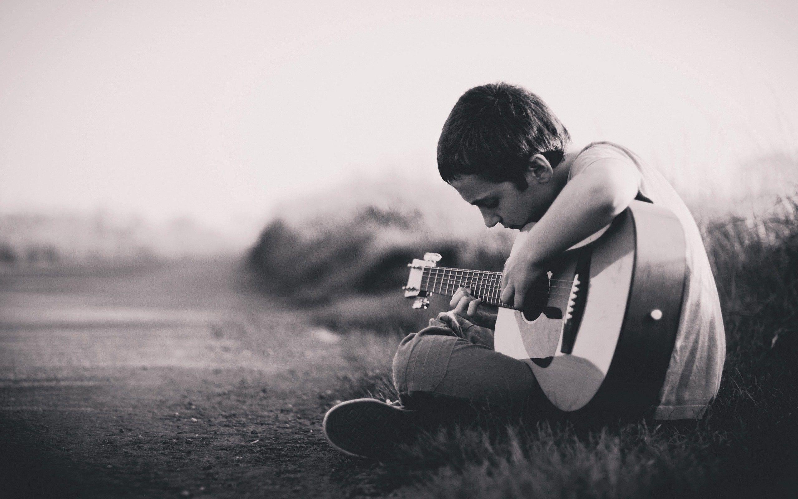 alone sad boy in love with guitar