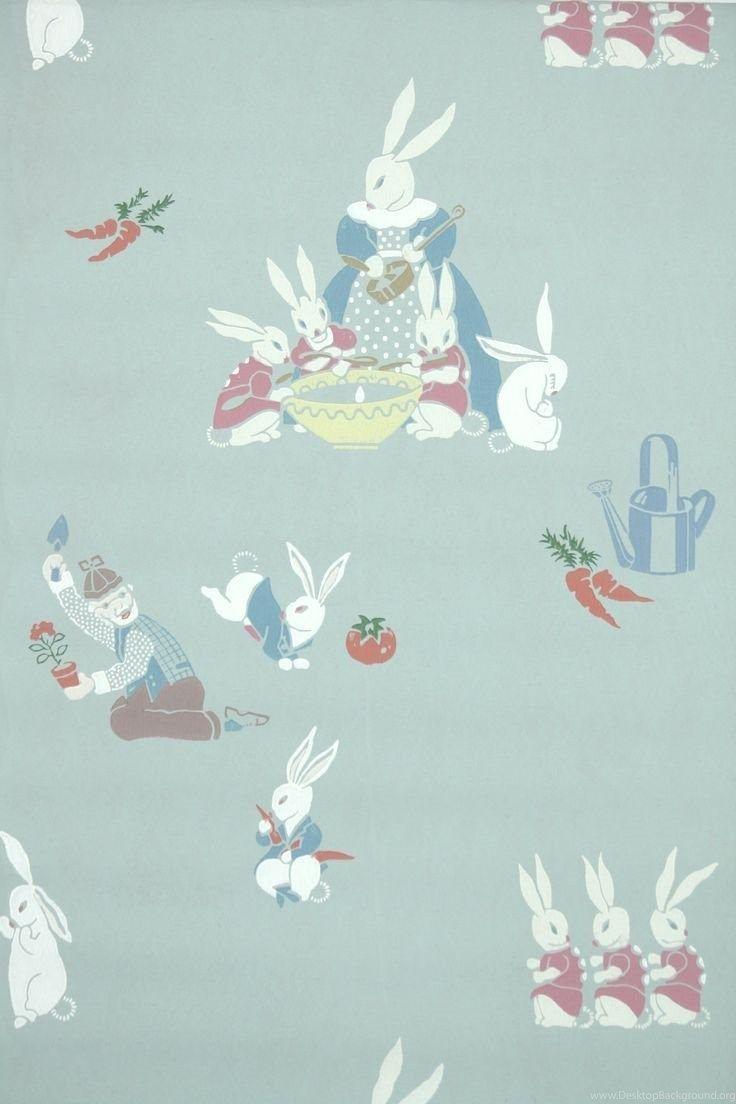 1930's Vintage Peter Rabbit Children's Wallpaper Peter Rabbit
