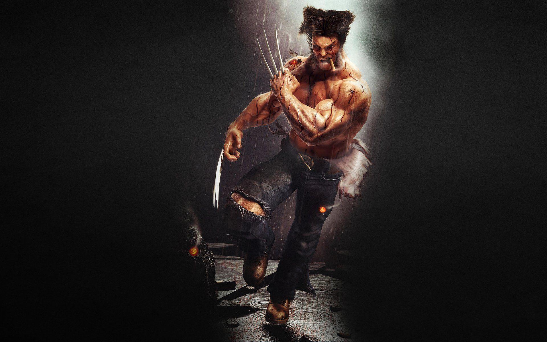 Wolverine Logan Wolverine Marvel Comics X Men Rain Dark Background