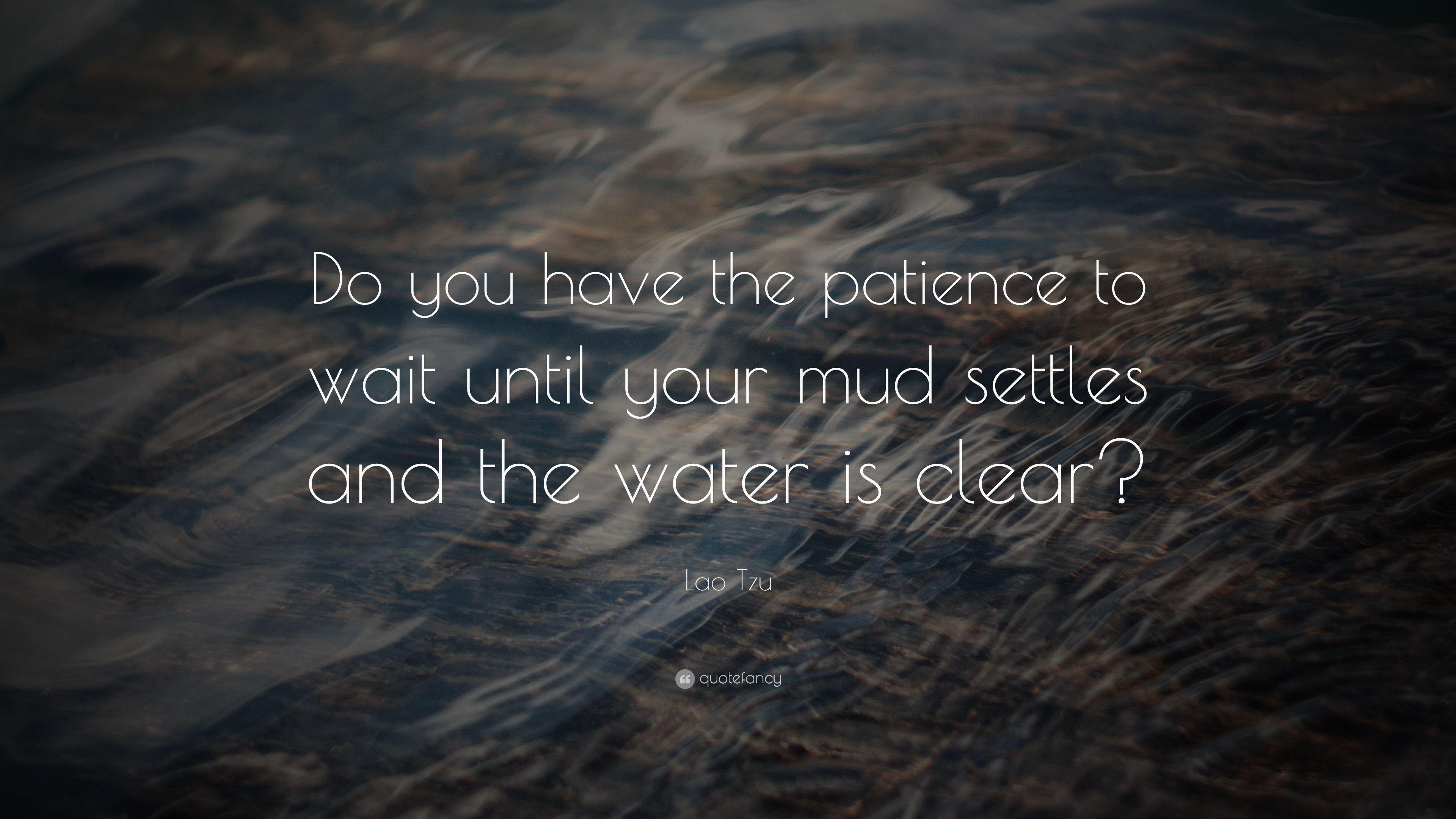 Lao Tzu Quote: “Do you have the patience to wait until your mud