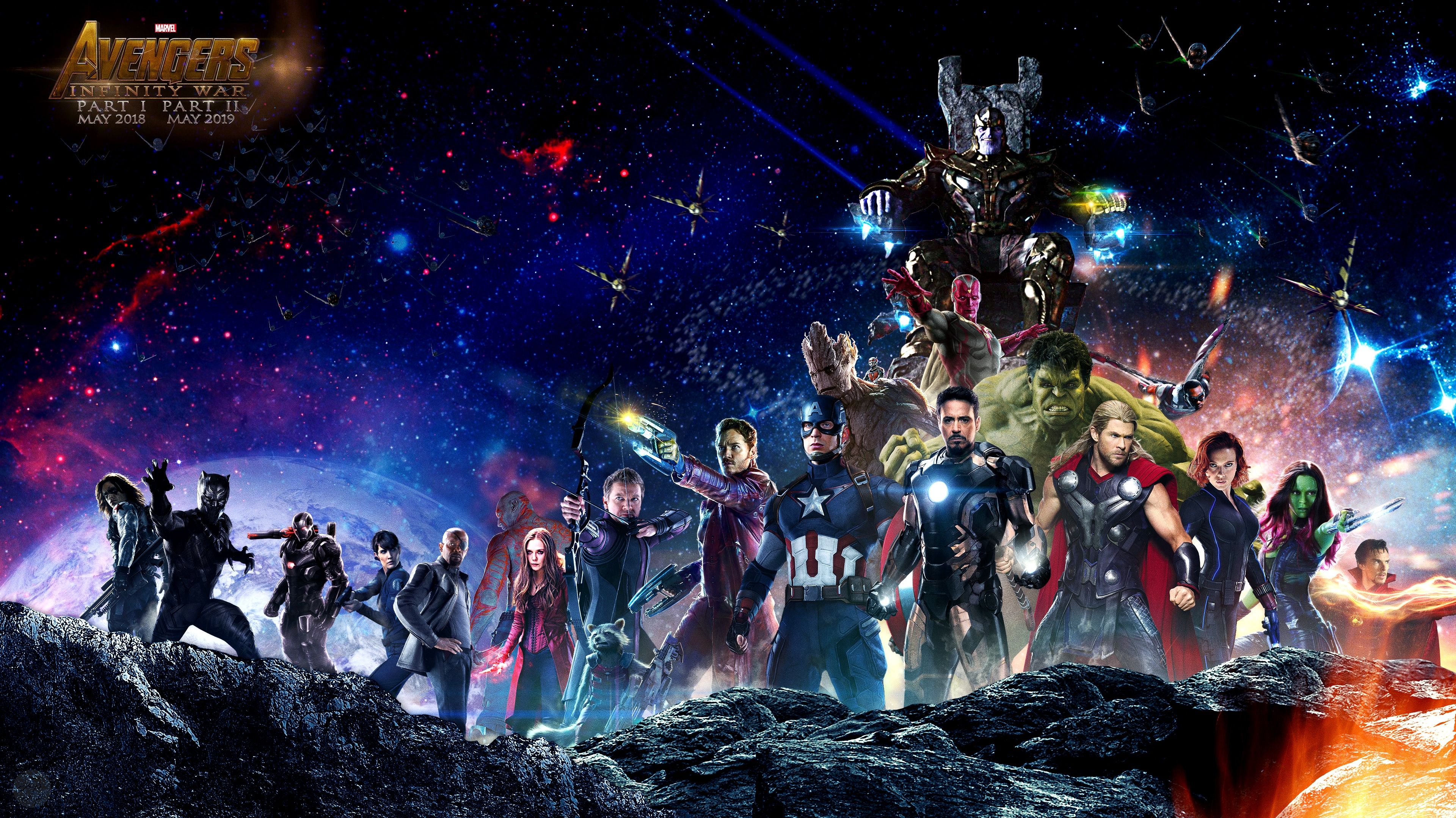 Wallpaper Avengers: Infinity War, Fan art, Captain America, Iron