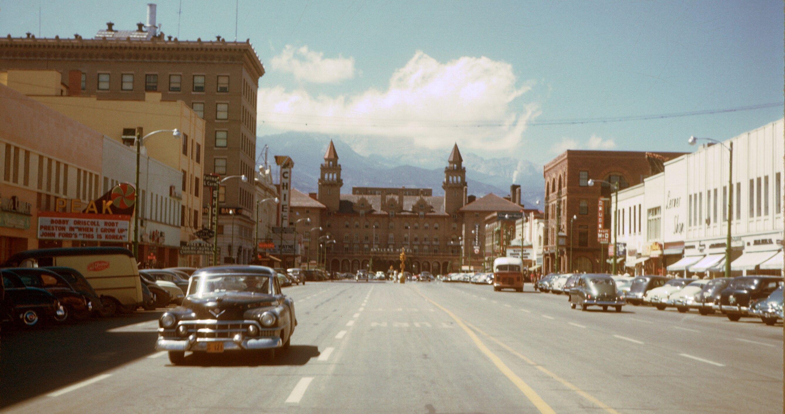 Colorado Springs, downtown, 1950'
