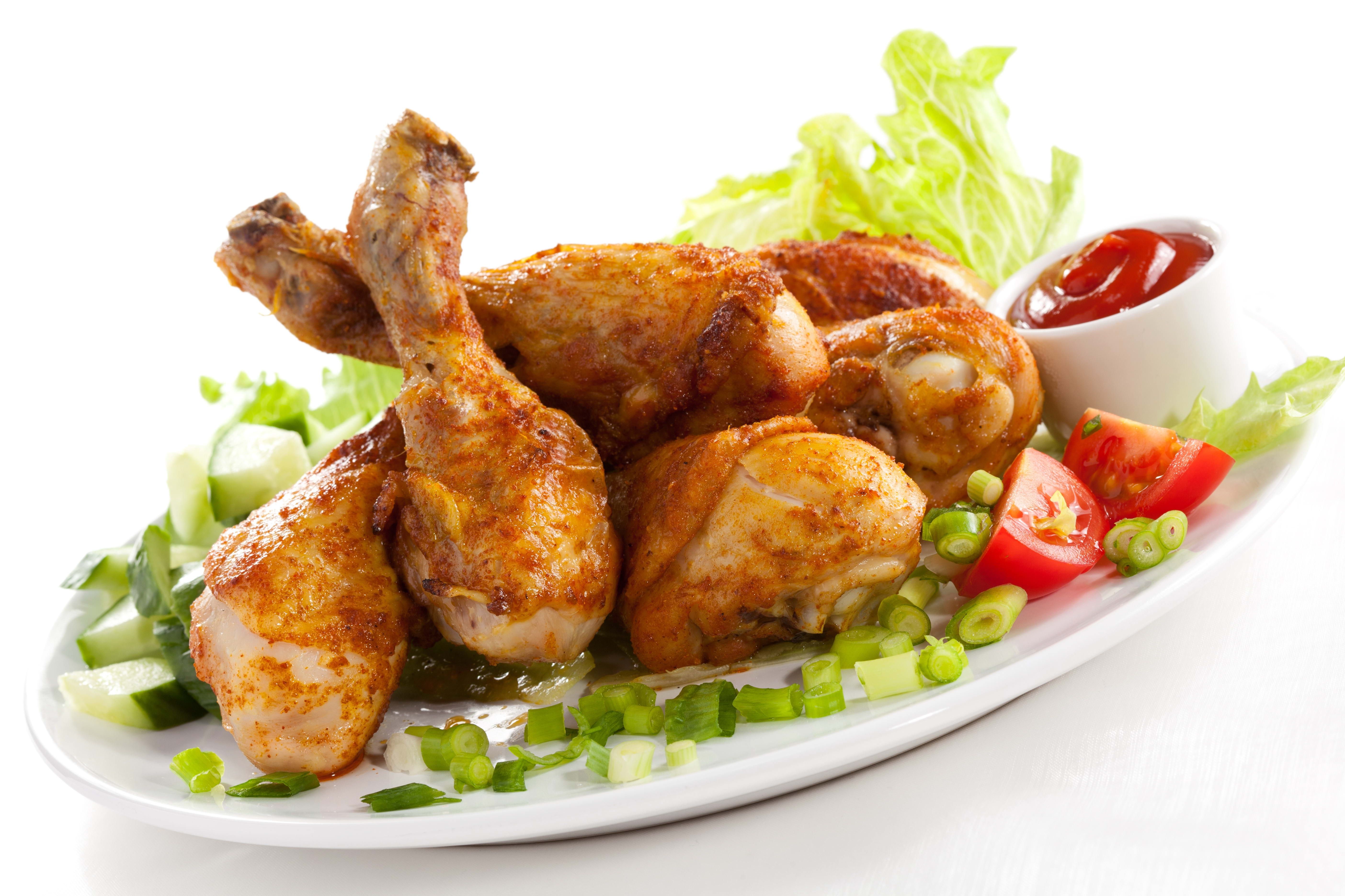 Wallpaper, tomatoes, white background, fish, Onions, fried chicken, lettuce, cuisine, dish, produce, hors d oeuvre, fried food, chicken legs, garnish, chicken meat, tandoori chicken 5616x3744