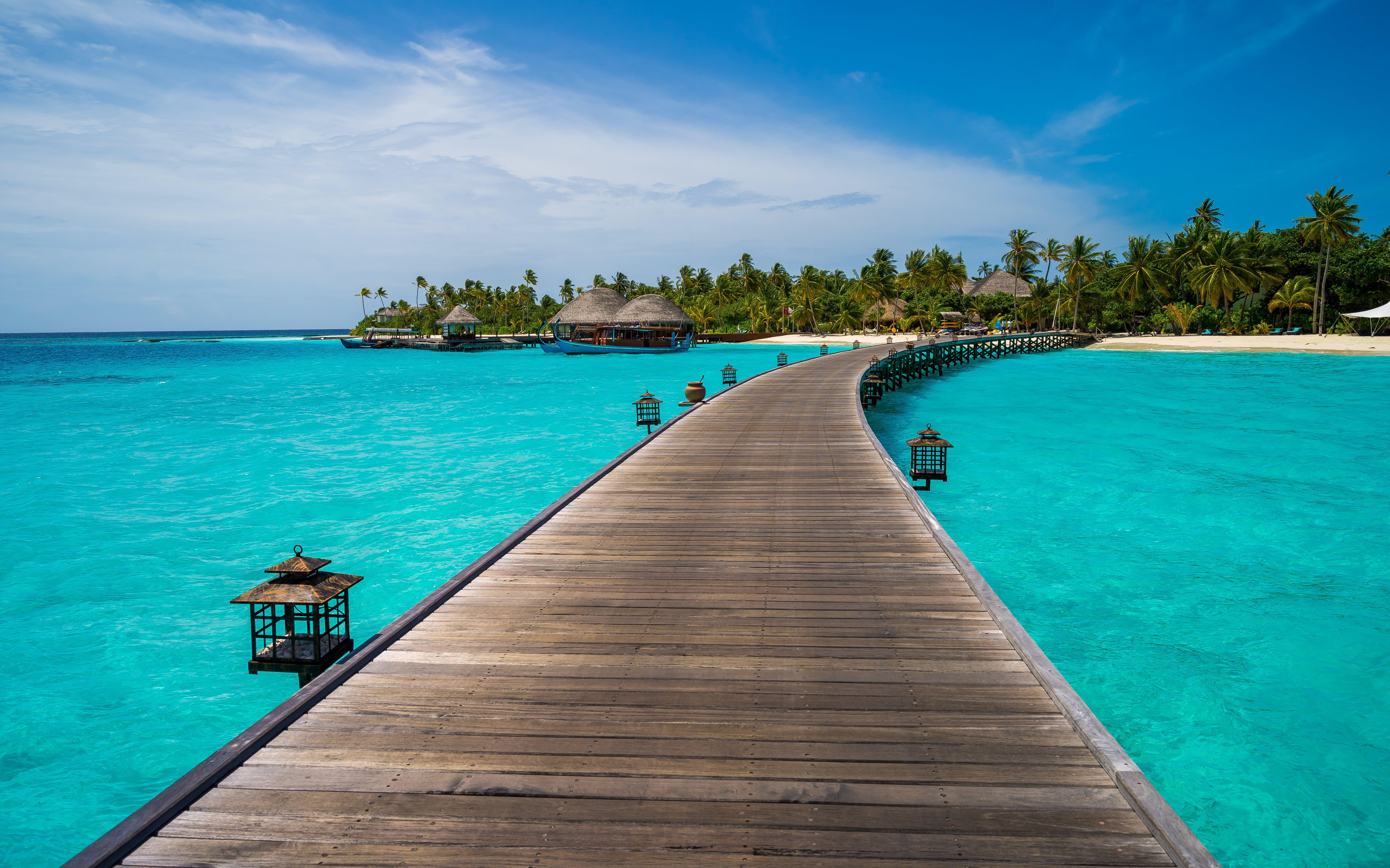Photo of a sea, maldives HD wallpaper