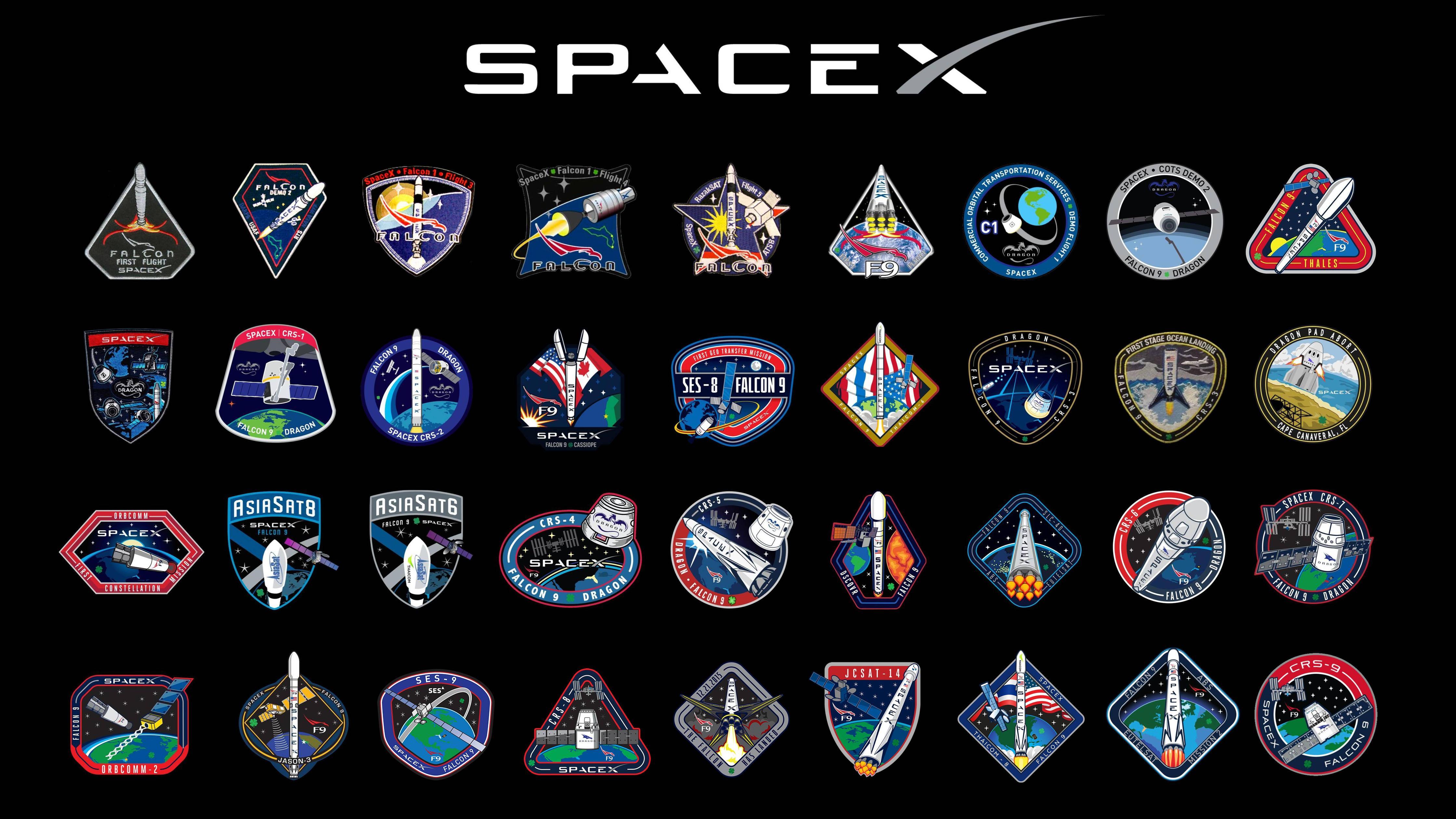 SpaceX Mission Patch 16:9 Wallpaper