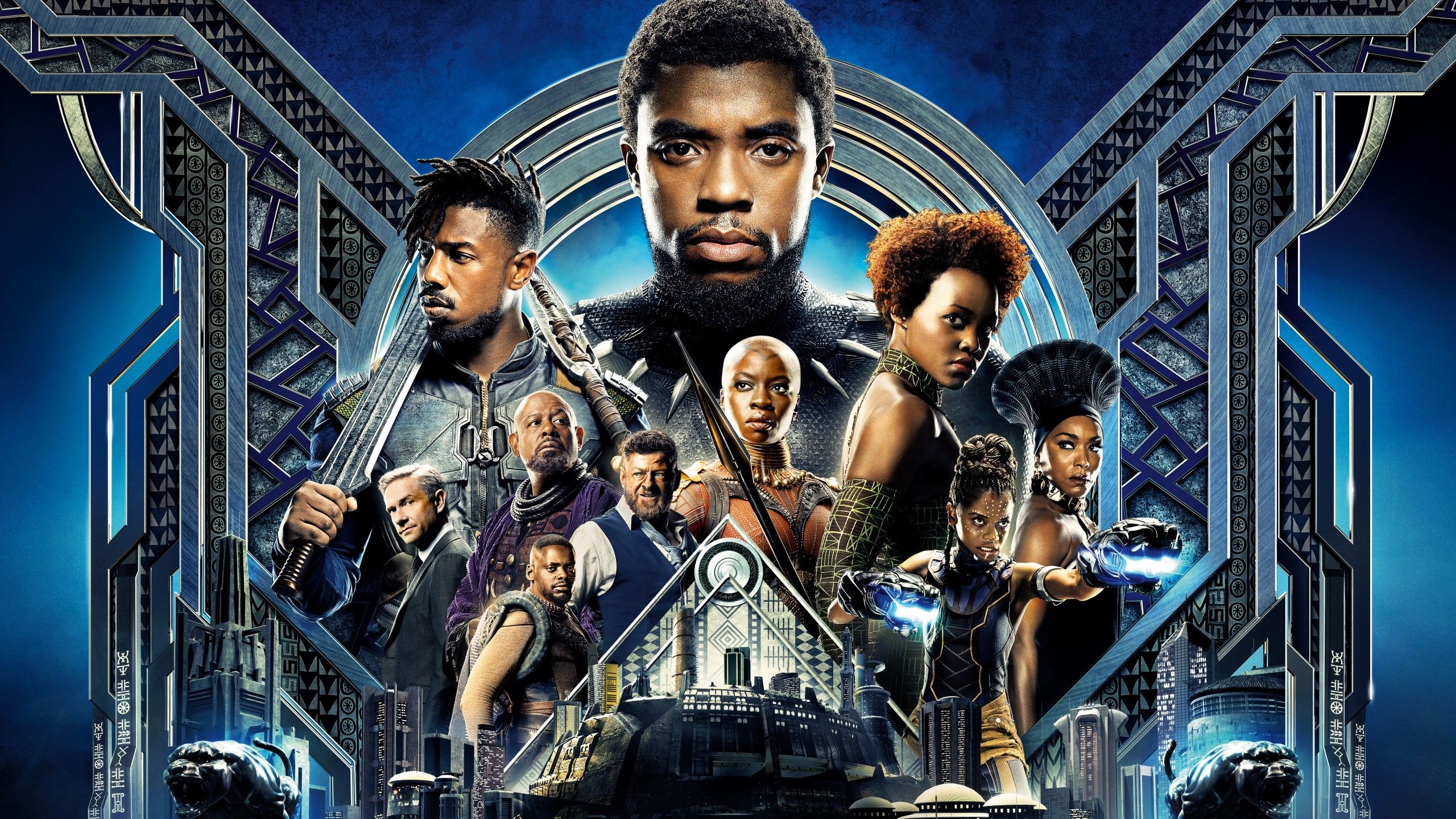 Wallpaper Black Panther, Cast, Marvel Comics, 4K, Movies