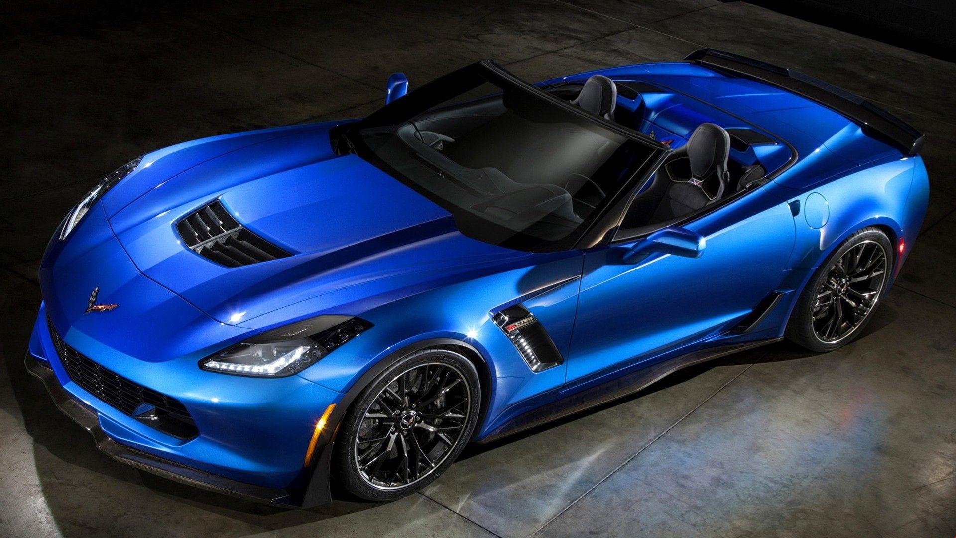 New Chevrolet Corvette Z06 Convertible Blue Car HD Wallpaper