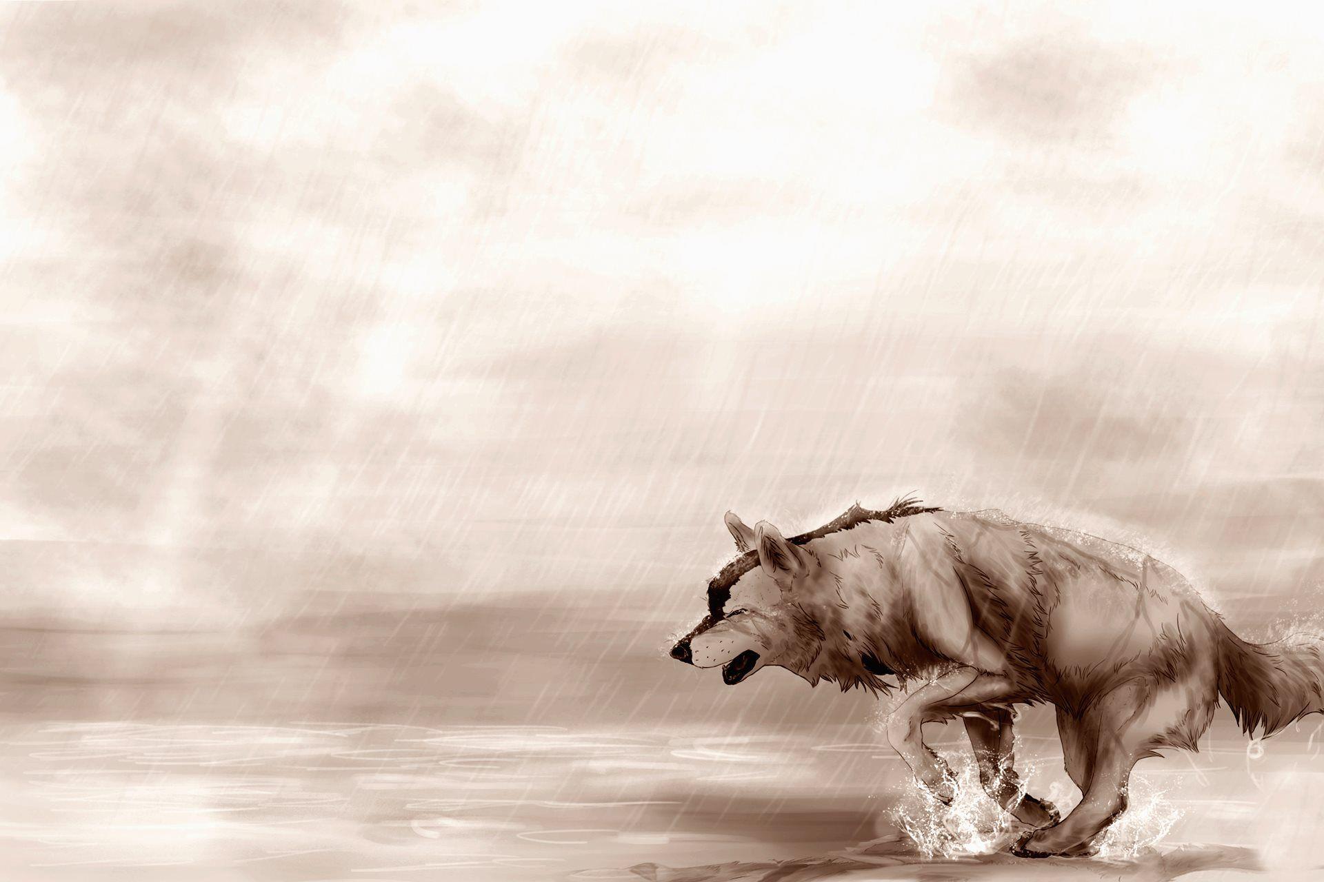 Wolf Running Art HD Wallpaper