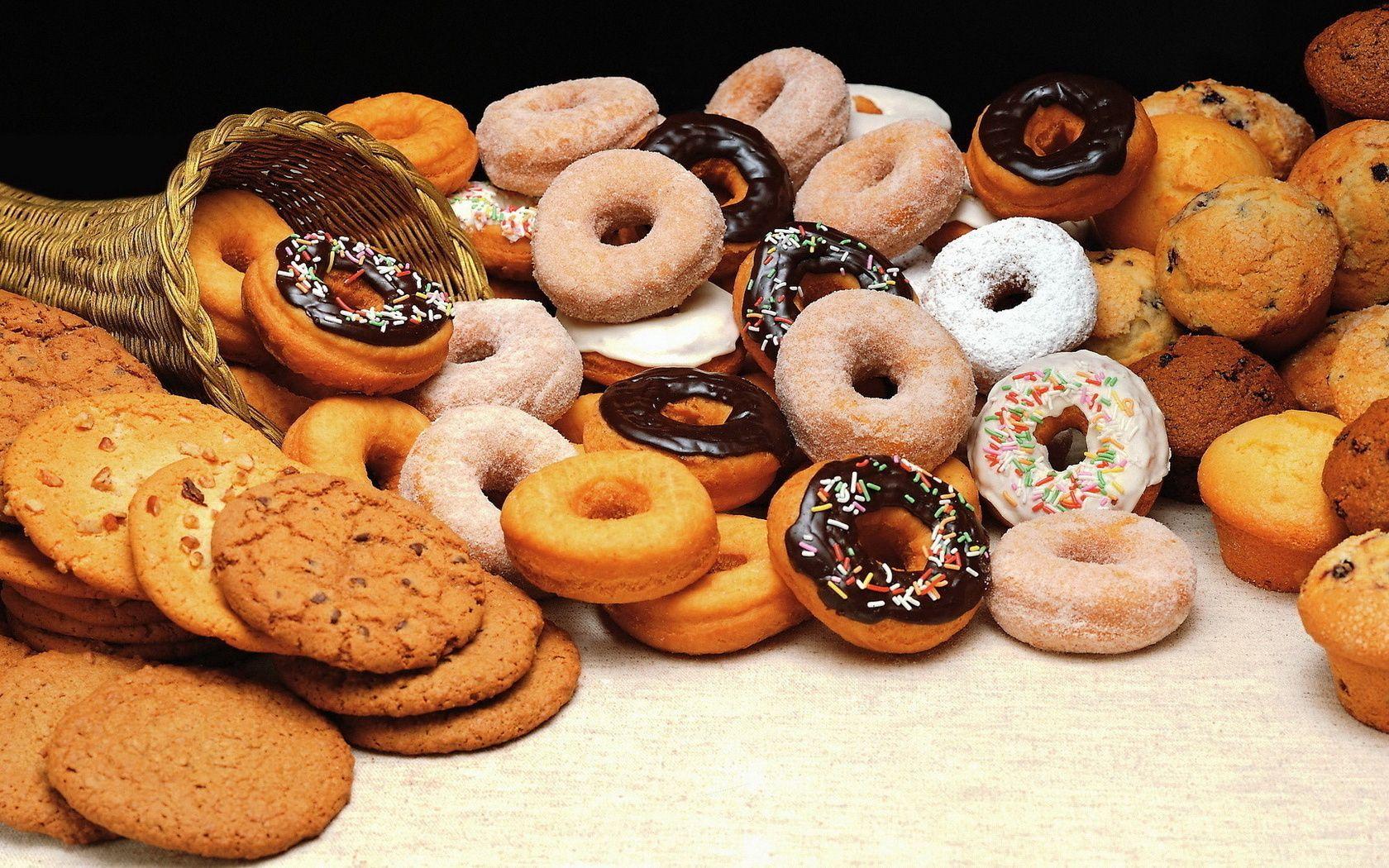 Donuts and muffins wallpaper and image, picture