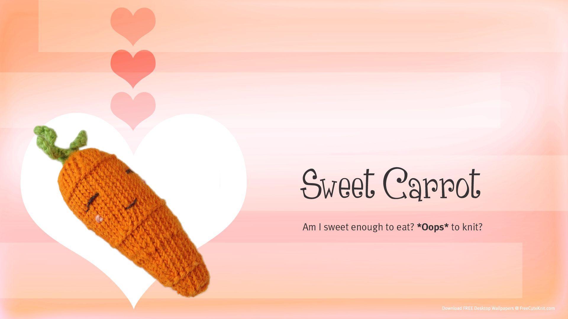 Free Sweet Carrot Knitting Desktop Wallpaper