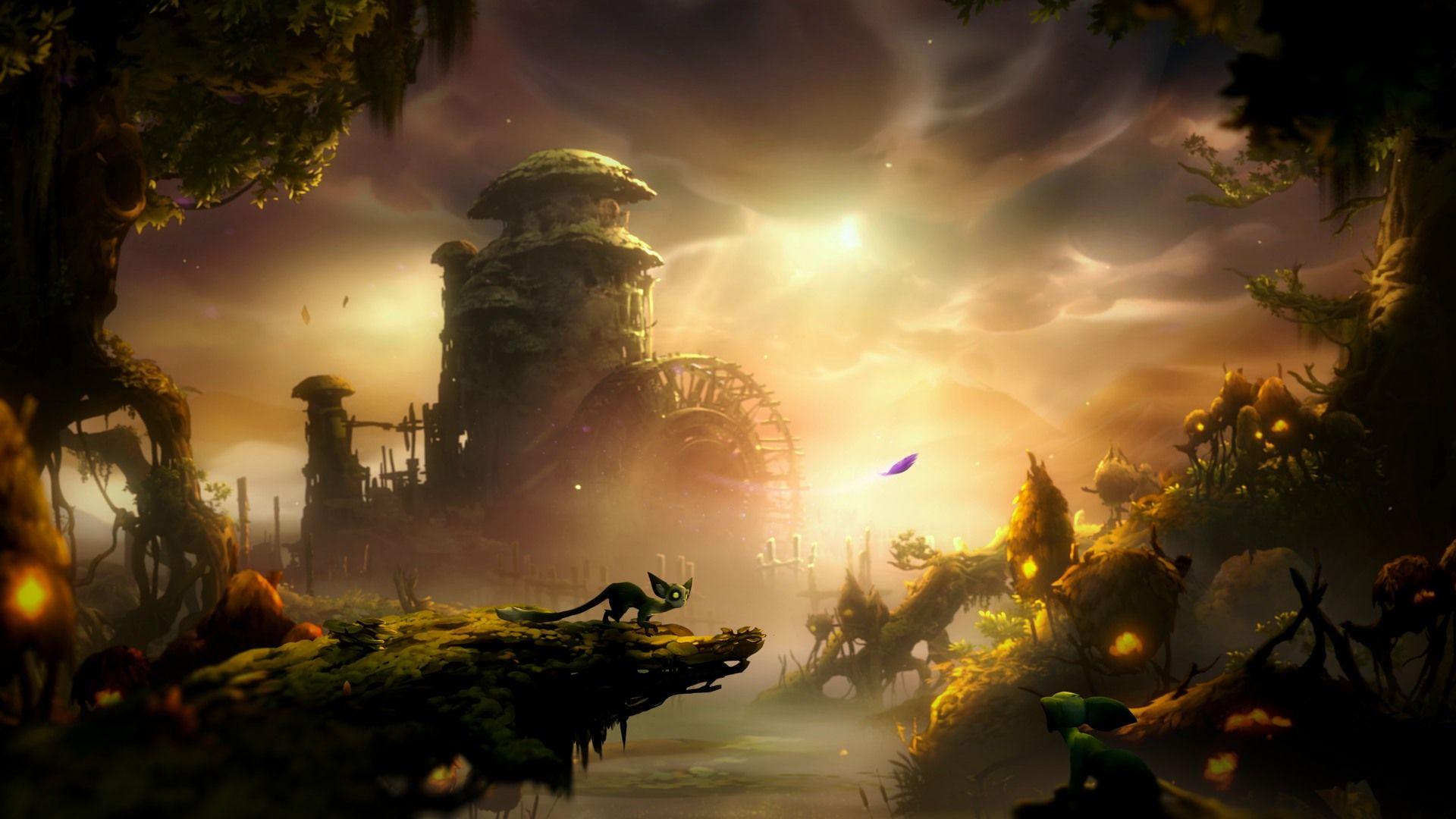Mill in the magic forest, wallpaper from Ori and the Blind Forest