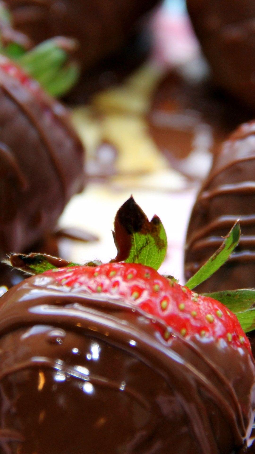 Chocolate Strawberries Valentines Day Dessert Android Wallpapers