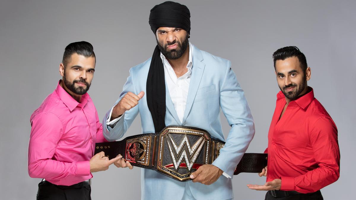 Jinder Mahal's photohoot with the stolen WWE Championship. WWE