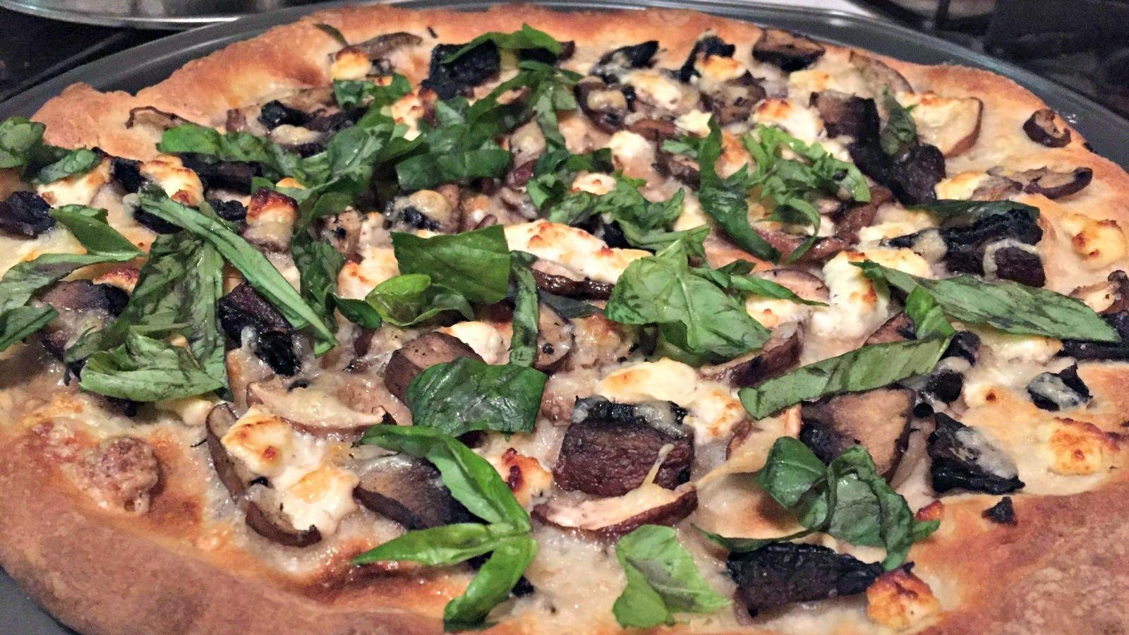 A Mushroom Goat Cheese Pie For National Pizza Day
