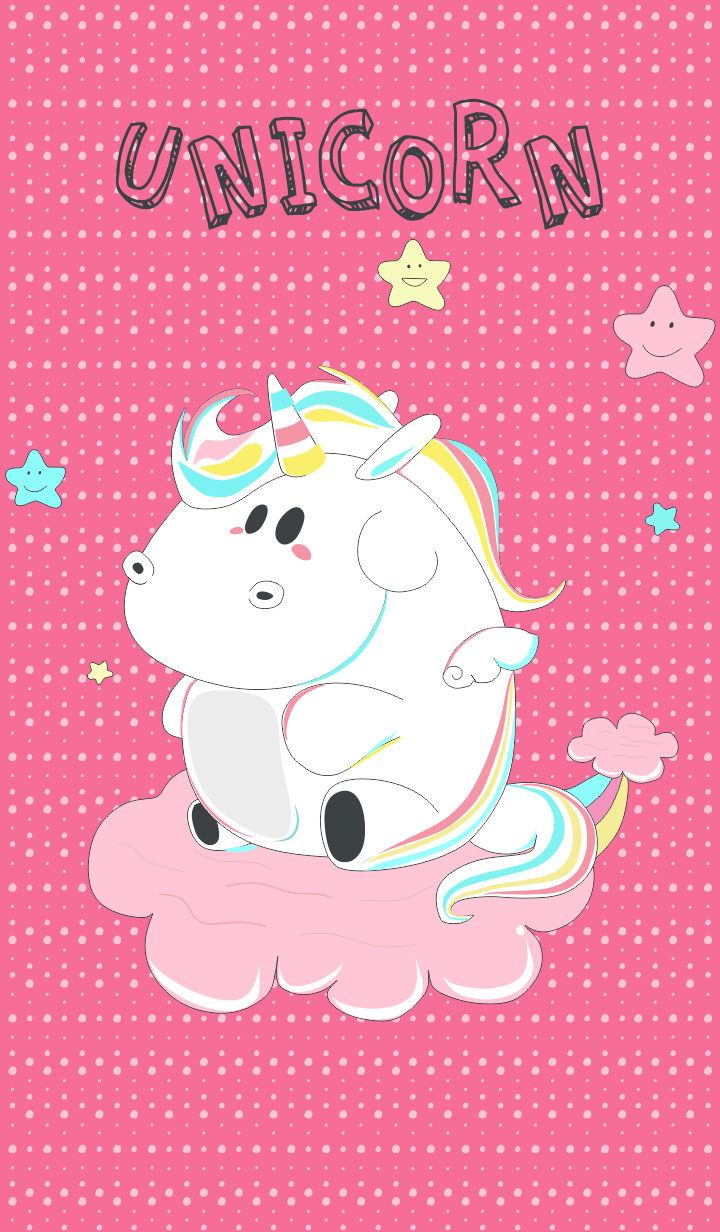 Hallo theme simple unicorn kids with rainbow cute and cloud