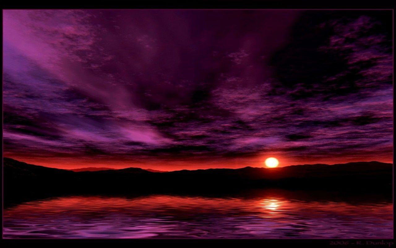 Sunset: BURGUNDY SUNSET Ocean Sky Wallpapers Wide for HD 16:9 High