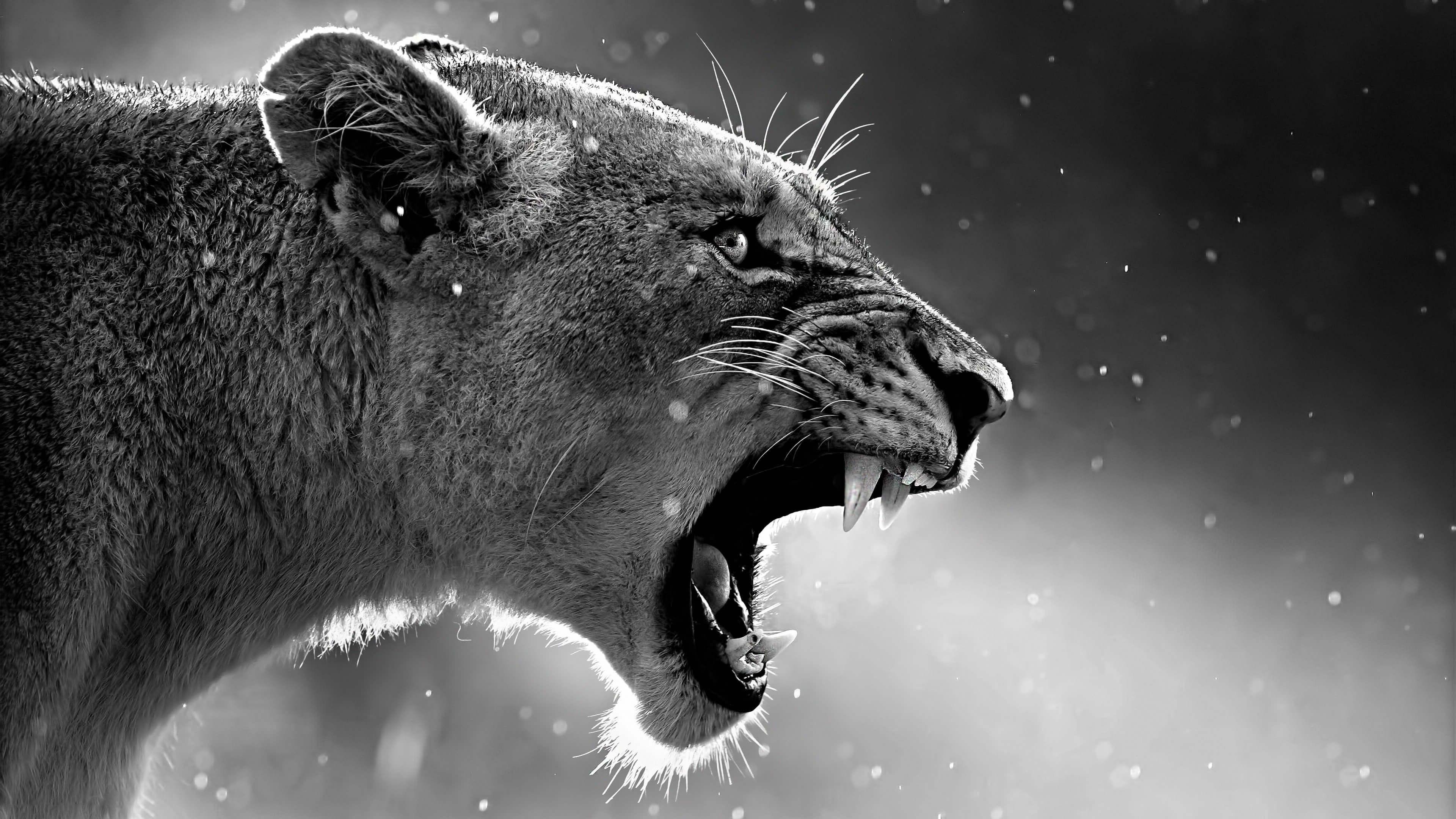 Lion Roaring, HD Animals, 4k Wallpaper, Image, Background, Photo