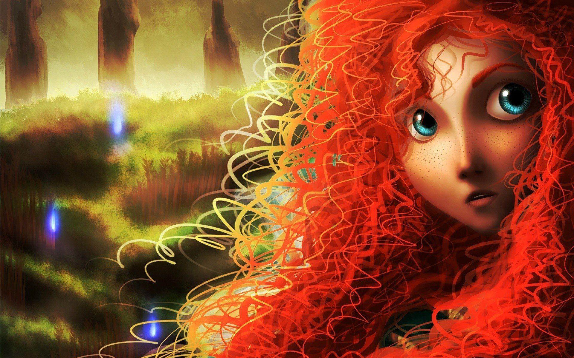 Women Pixar Disney Company movies redheads Brave wallpaper