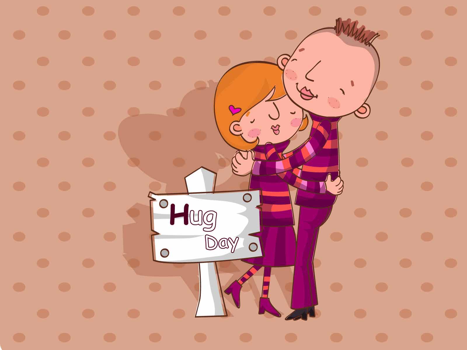 Cute Happy Hug Day High Resolution Wallpaper. Hug Day