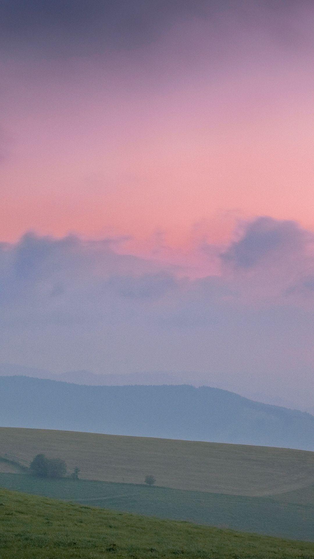 Sky Pink Nature Mountain Morning #iPhone #plus #wallpaper