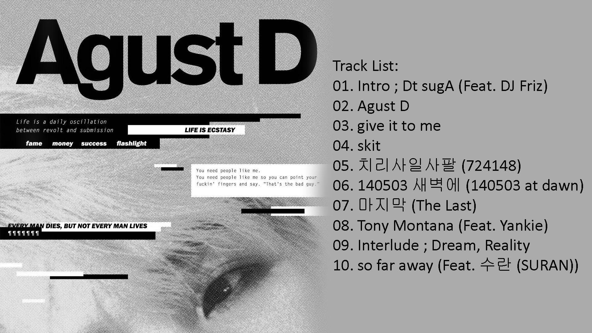 Full Album] Agust D [BTS] Mixtape Album 'Agust D'