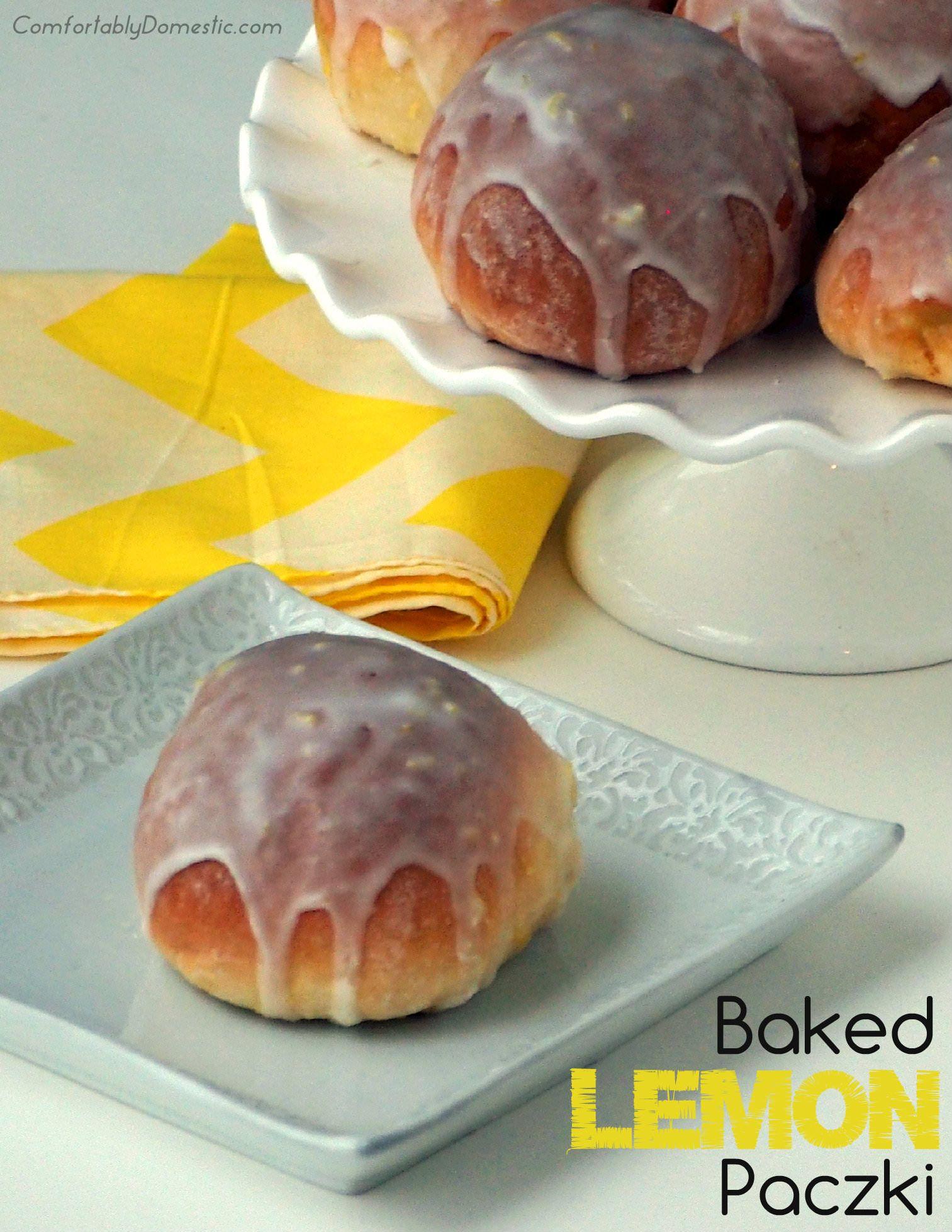 Baked Lemon Paczki {Lemon Custard Doughnuts}