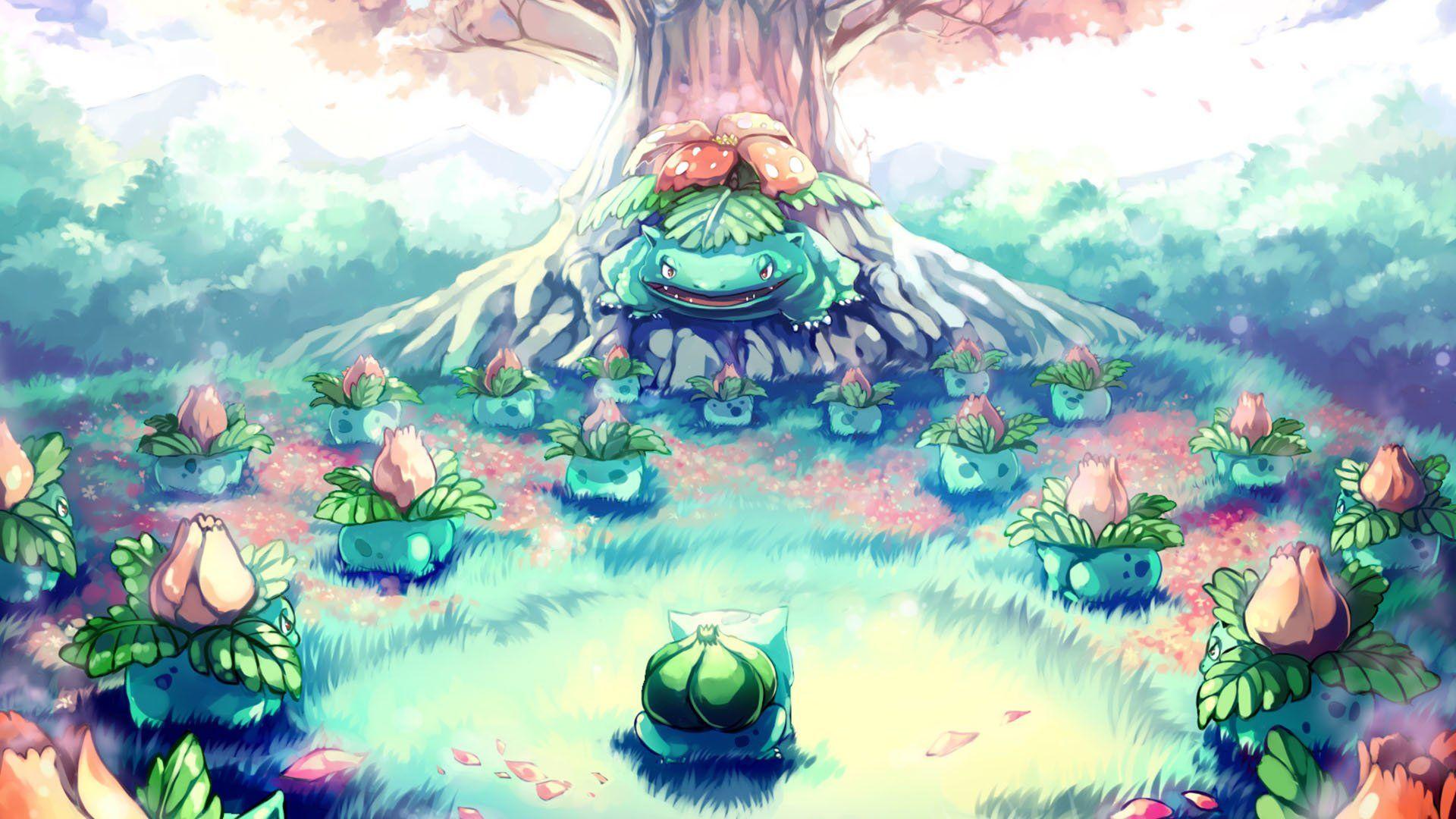 Bulbasaur's Mysterious Garden HD Wallpaper