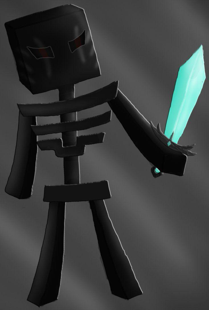 Minecraft Wither Skeleton with diamond sword