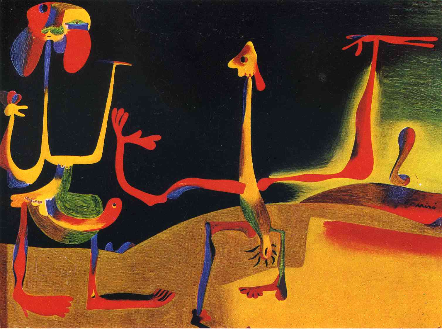 Man and Woman in Front of a Pile of Excrement by Joan Miro- Joan
