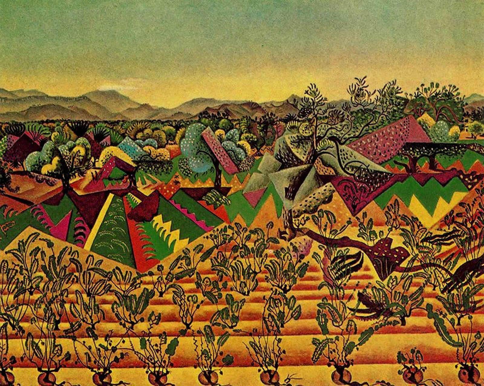 Olive Grove In Montroig Miro Wallpaper Image