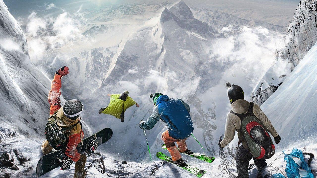 Wallpaper Skiing, Wingsuit Flying, Snowboarding, Paragliding