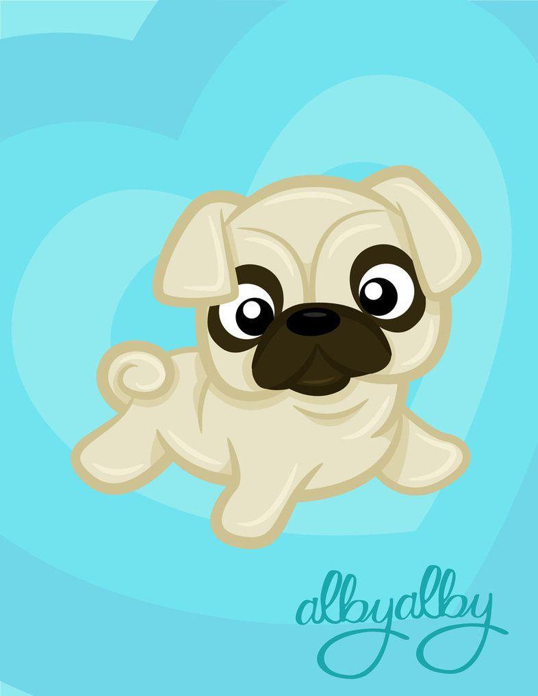 Drawn pug adorable and in color drawn pug adorable