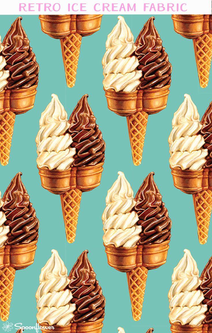 Find retro ice cream fabrics, wallpaper and gift wraps. Trending