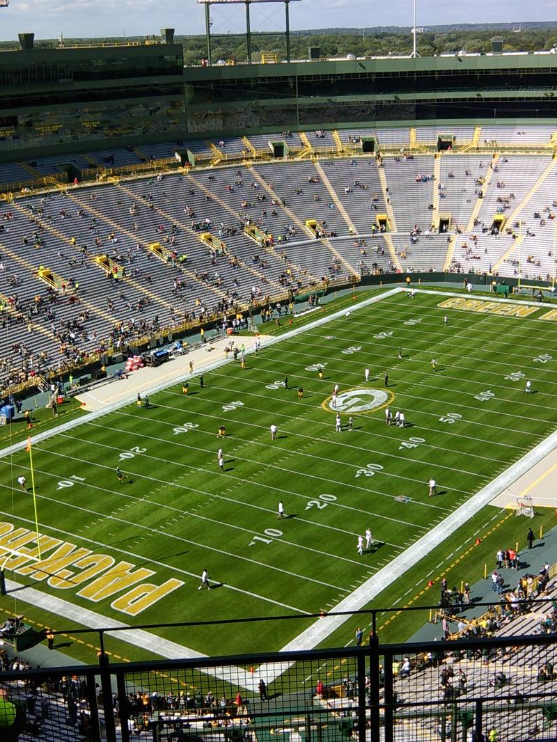 Lambeau Field, section 737S, row seat 1 Bay Packers vs