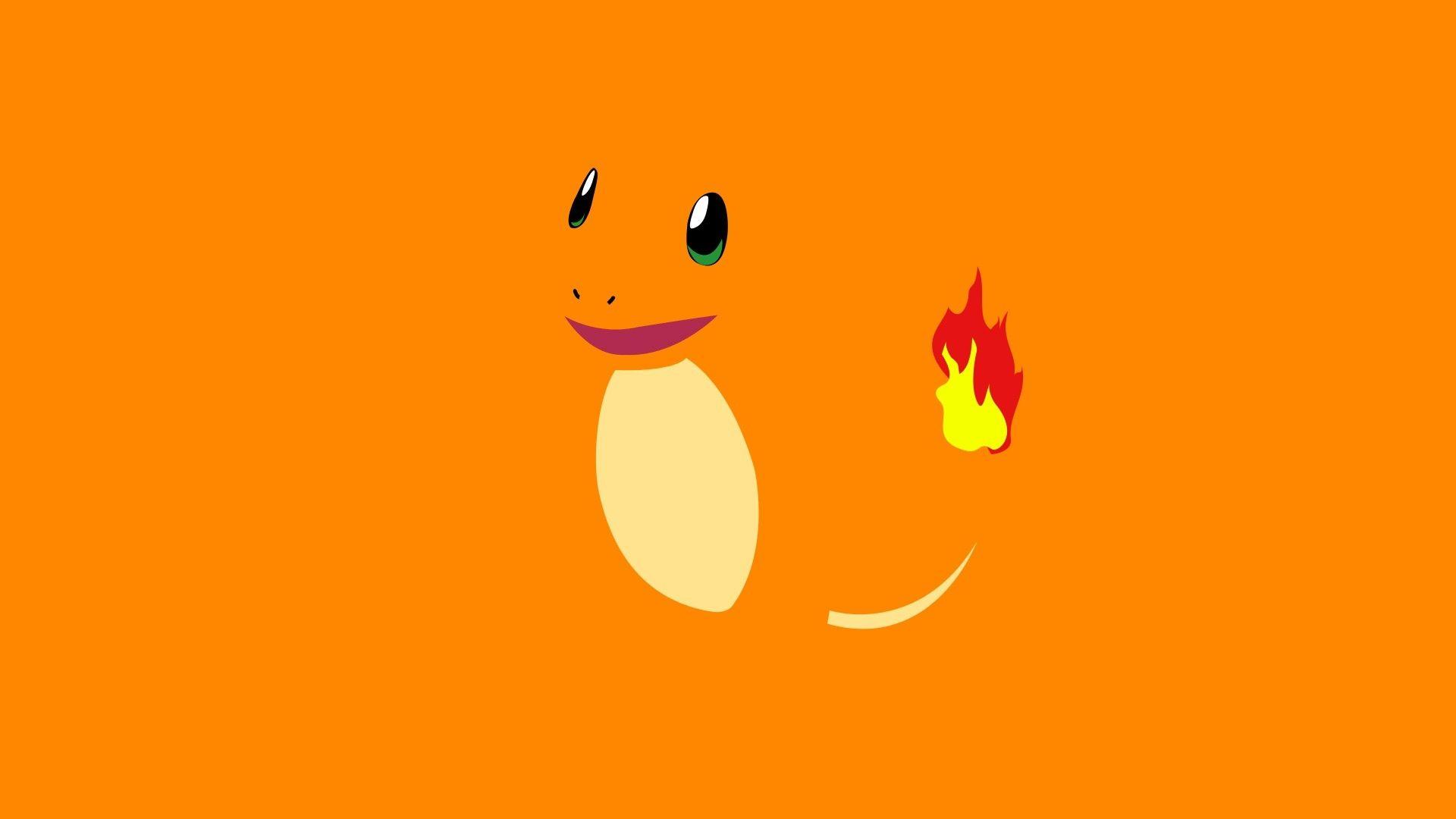 pokemon minimalistic yellow fire orange charmander 1920x1080